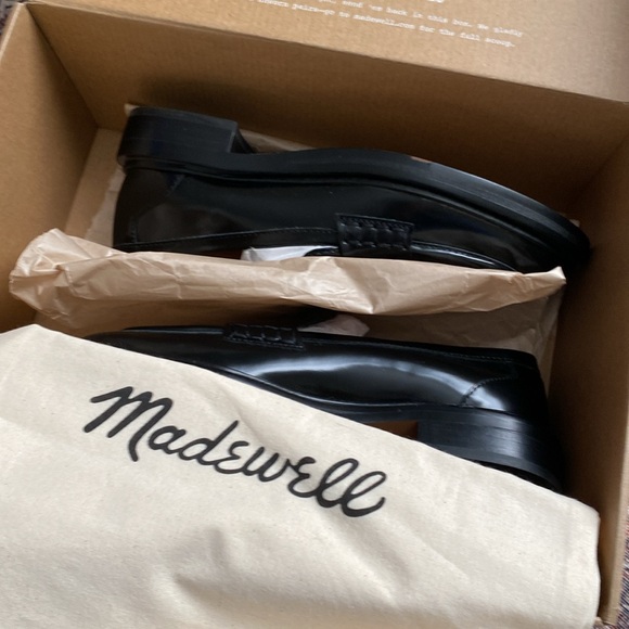 Madewell Black Leather Loafers size 6.5 - Picture 4 of 4